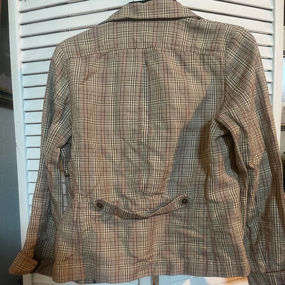 BANANA REPUBLIC Brown Tan Blazer Classic Plaid Suit Jacket- perfect staple - Picture 9 of 11